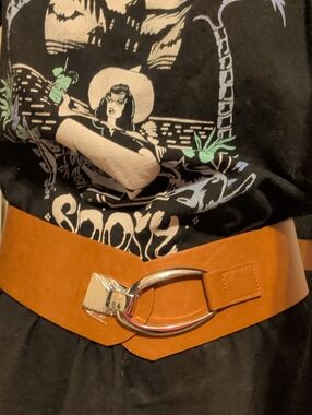 Brown Leather Belt With Silver Clasp